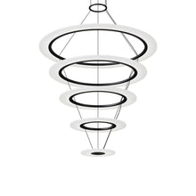 Load image into Gallery viewer, Arctic Rings™ Multi Tier LED Pendant Light in Satin Black.

