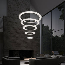 Load image into Gallery viewer, Arctic Rings™ Multi Tier LED Pendant Light in living room.
