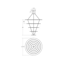Load image into Gallery viewer, Arctic Rings™ Multi Tier LED Pendant Light - line drawing.
