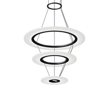 Load image into Gallery viewer, Arctic Rings™ Triple Ring LED Pendant Light in Satin Black (Small).
