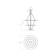 Load image into Gallery viewer, Arctic Rings™ Triple Ring LED Pendant Light - line drawing.
