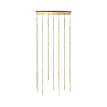 Load image into Gallery viewer, Constellation® Andromeda Rectangle LED Pendant Light in White/Satin Brass.

