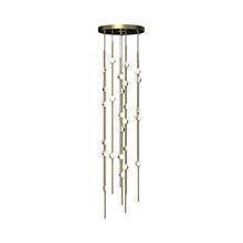 Load image into Gallery viewer, Constellation® Andromeda Round LED Pendant Light in Satin Brass/White (26-Light).
