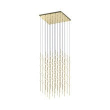 Load image into Gallery viewer, Constellation® Cosmic Cube LED Pendant Light in Satin Brass/Clear (100-Light).
