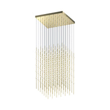 Load image into Gallery viewer, Constellation® Cosmic Cube LED Pendant Light in Satin Brass/Clear (245-Light).
