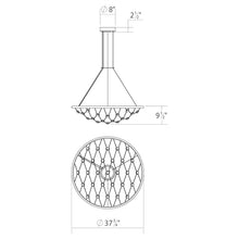 Load image into Gallery viewer, Constellation® Galaxy Matrix Round LED Pendant Light - line drawing.
