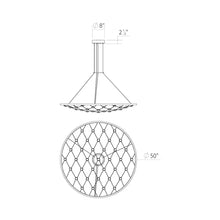 Load image into Gallery viewer, Constellation® Galaxy Matrix Round LED Pendant Light - line drawing.
