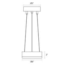 Load image into Gallery viewer, Corona Ring Mini LED Pendant Light- line drawing.
