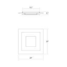 Load image into Gallery viewer, Offset™ Square LED Flush Mount Ceiling Light - line drawing.
