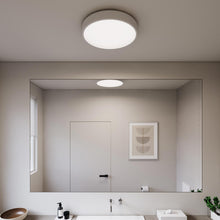Load image into Gallery viewer, Pi LED Flush Mount Ceiling Light in bath room.
