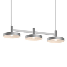 Load image into Gallery viewer, Systema Staccato™ LED Multi Light Pendant Light in Bright Satin Aluminum (3-Light/Pan Shade).
