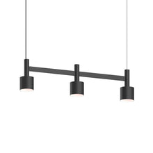 Load image into Gallery viewer, Systema Staccato™ LED Multi Light Pendant Light in Satin Black (3-Light/Drum Shade).
