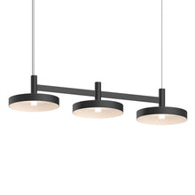 Load image into Gallery viewer, Systema Staccato™ LED Multi Light Pendant Light in Satin Black (3-Light/Pan Shade).
