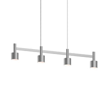 Load image into Gallery viewer, Systema Staccato™ LED Multi Light Pendant Light in Bright Satin Aluminum (4-Light/Drum Shade).
