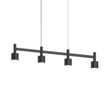 Load image into Gallery viewer, Systema Staccato™ LED Multi Light Pendant Light in Satin Black (4-Light/Drum Shade).
