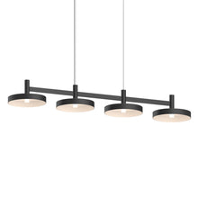Load image into Gallery viewer, Systema Staccato™ LED Multi Light Pendant Light in Satin Black (4-Light/Pan Shade).
