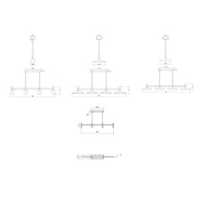 Load image into Gallery viewer, Systema Staccato™ LED Multi Light Pendant Light - line drawing.
