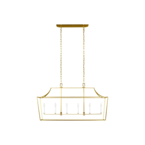 Southold Linear Chandelier in Brass.