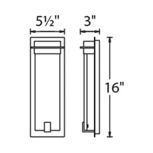 Load image into Gallery viewer, Spa Outdoor LED Wall Light - line drawing.
