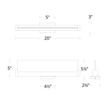 Load image into Gallery viewer, Spectre LED Bath Vanity Light - line drawing.
