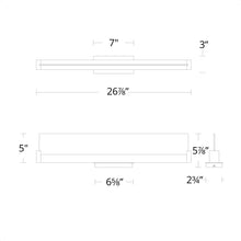 Load image into Gallery viewer, Spectre LED Bath Vanity Light - line drawing.
