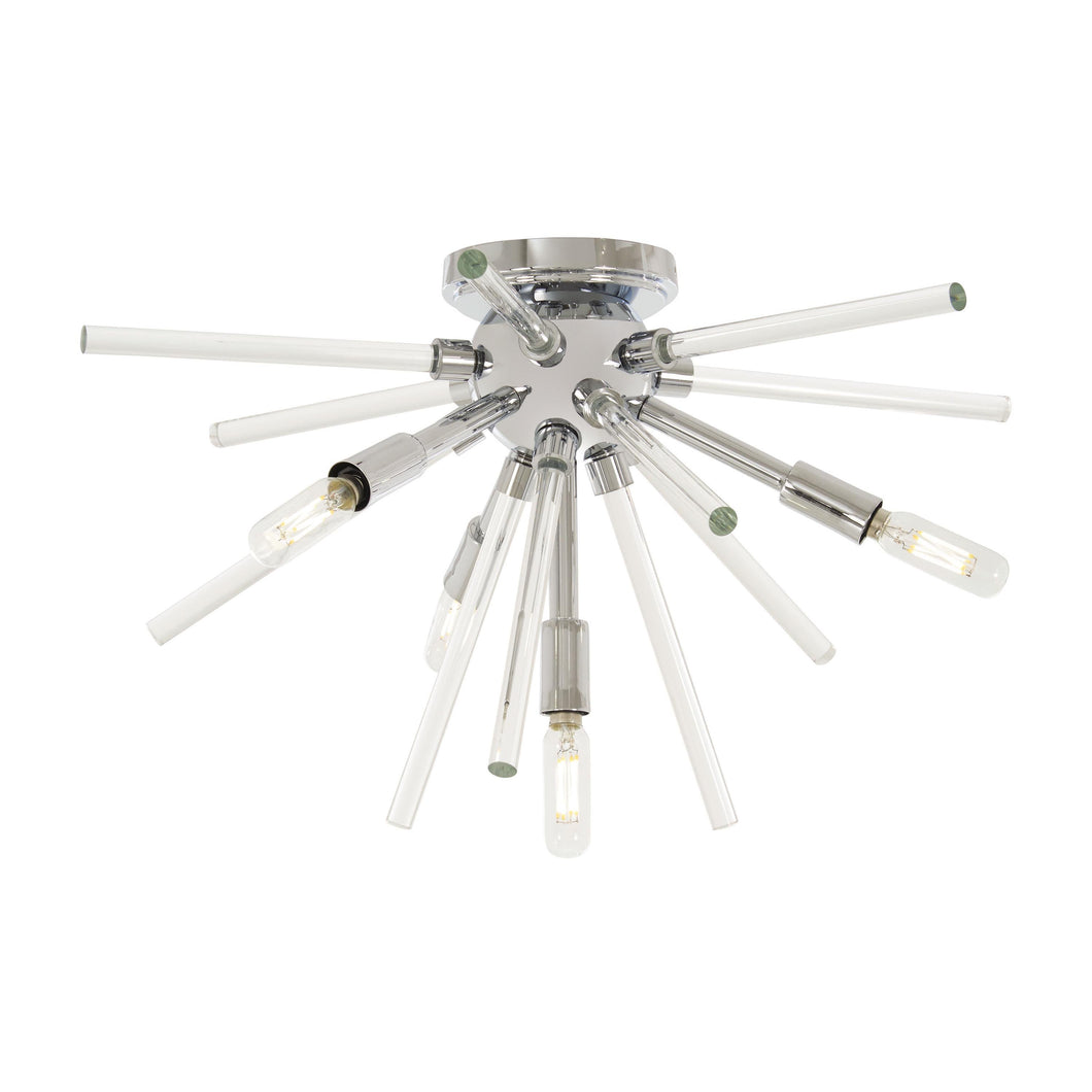 Spiked Flush Mount Ceiling Light in Chrome.