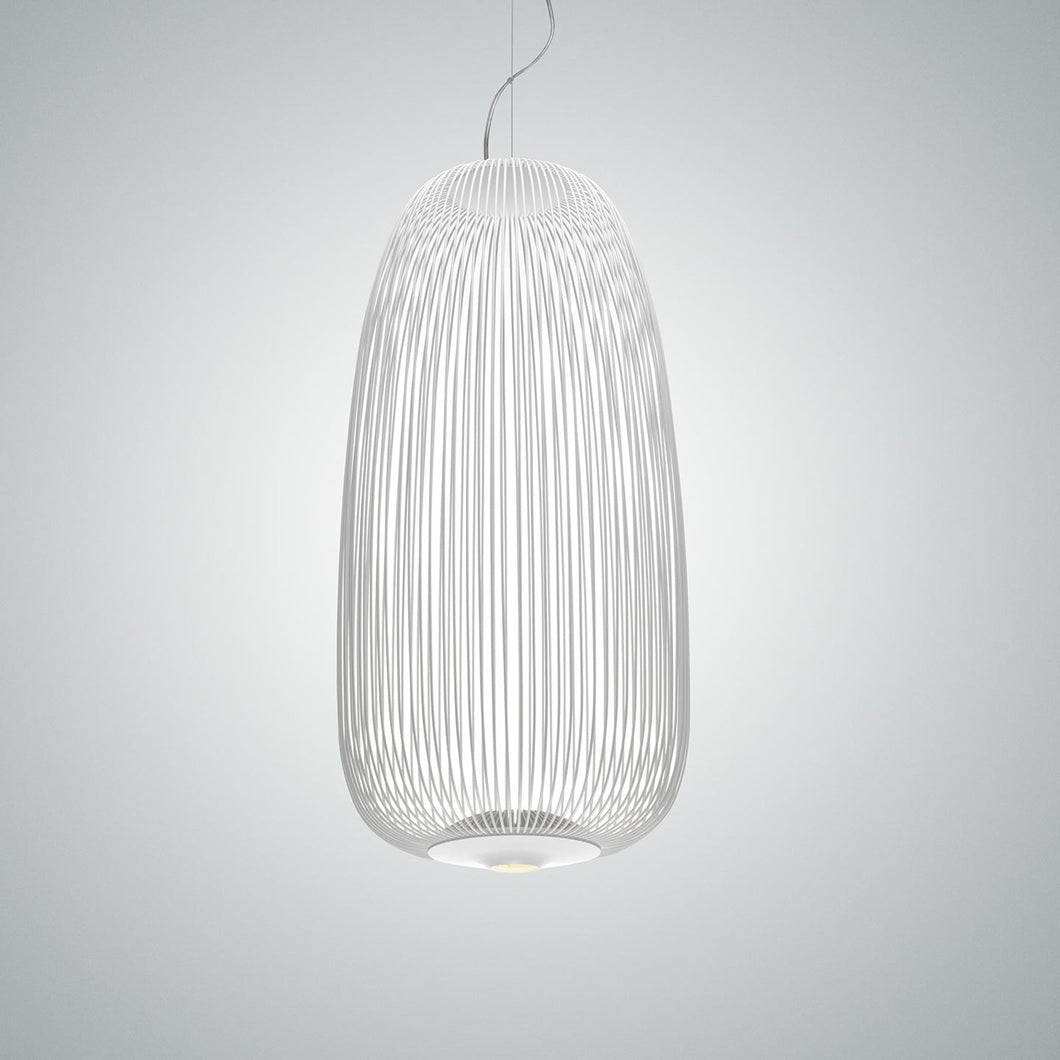 Spokes 1 LED Pendant Light in White.