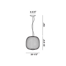 Load image into Gallery viewer, Spokes 2 LED Pendant Light - line drawing.
