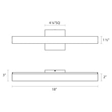 Load image into Gallery viewer, SQ-bar LED Bath Vanity Light - line drawing.
