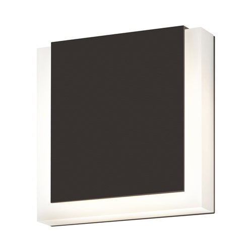SQR Outdoor LED Wall Light in Textured Bronze.