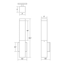 Load image into Gallery viewer, Square Column™ Outdoor LED Wall Light - line drawing.
