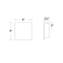 Load image into Gallery viewer, Square Outdoor LED Wall Light- line drawing.
