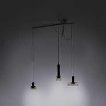 Load image into Gallery viewer, Stablight Triple Pendant Light in Brown Clear.
