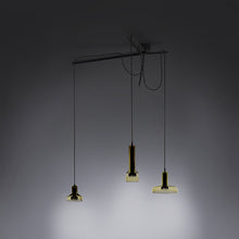 Load image into Gallery viewer, Stablight Triple Pendant Light in Green Amber Clear.

