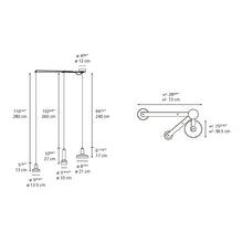 Load image into Gallery viewer, Stablight Triple Pendant Light - line drawing.
