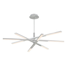 Load image into Gallery viewer, Stacked LED Pendant Light in Brushed Aluminum.
