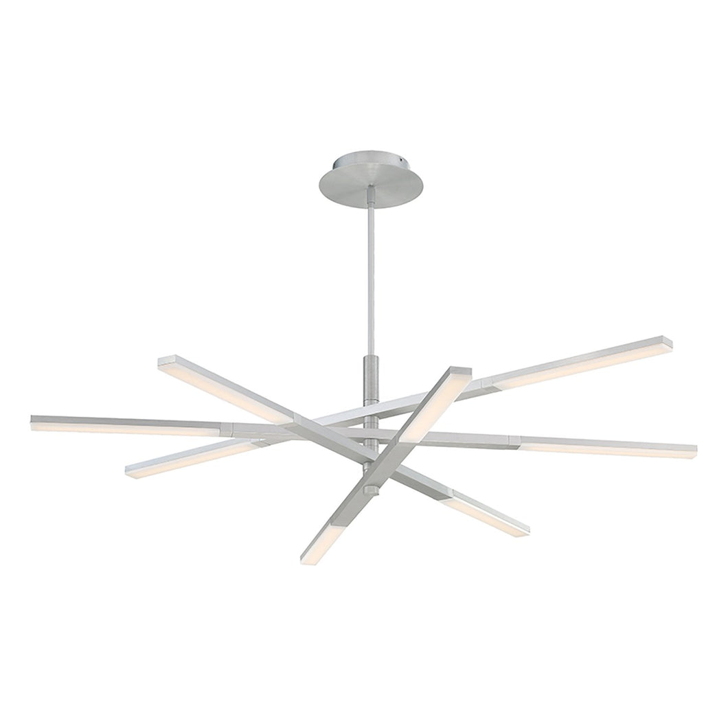 Stacked LED Pendant Light in Brushed Aluminum.