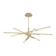 Load image into Gallery viewer, Stacked LED Pendant Light in Brushed Brass.
