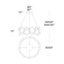 Load image into Gallery viewer, Starlight Starbright LED Chandelier- line drawing.
