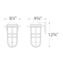 Load image into Gallery viewer, Steampunk Indoor/Outdoor LED Wall Light - line drawing.
