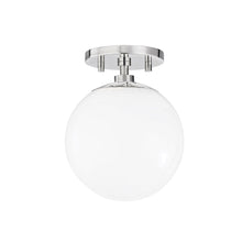 Load image into Gallery viewer, Stella 1-Light Semi-Flush Mount Ceiling Light in Polished Nickel.
