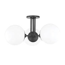 Load image into Gallery viewer, Stella 3-Light Semi-Flush Mount Ceiling Light in Old Bronze.
