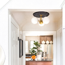 Load image into Gallery viewer, Stella 3-Light Semi-Flush Mount Ceiling Light in dining room.

