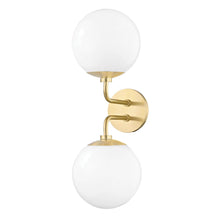 Load image into Gallery viewer, Stella Wall Light in Aged Brass/2-Light.
