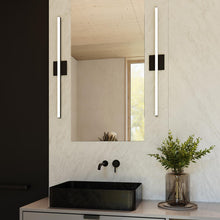 Load image into Gallery viewer, Stiletto LED Bath Vanity Light in bathroom.
