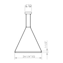 Load image into Gallery viewer, Stix Square LED Pendant Light - line drawing.

