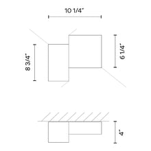 Load image into Gallery viewer, Structural LED Wall Light - line drawing.
