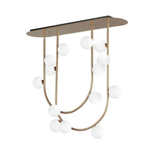 Load image into Gallery viewer, Contour LED Linear Pendant Light in Heritage Brass (14-Light).
