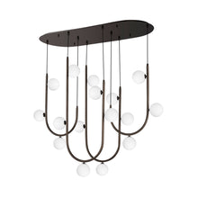 Load image into Gallery viewer, Contour LED Linear Pendant Light in Brushed Bronze (16-Light).
