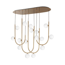 Load image into Gallery viewer, Contour LED Linear Pendant Light in Heritage Brass (16-Light).

